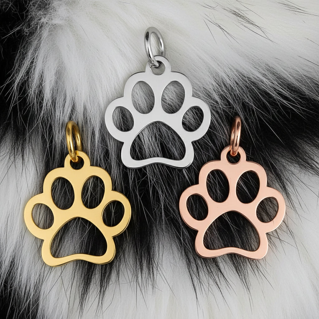 Dog Paw silver gold rose fgold