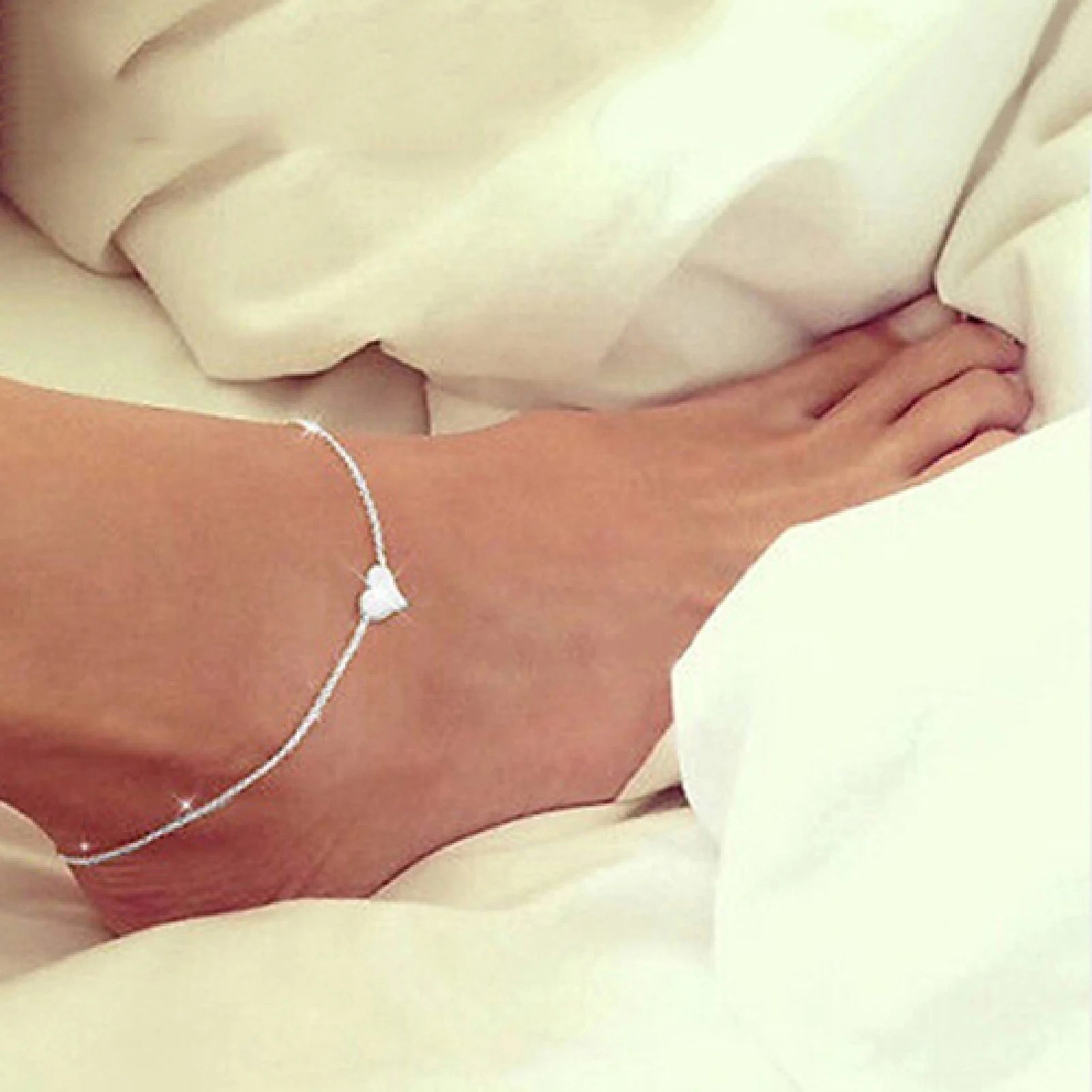 Whispers of Bloom: Plum Blossom Anklet in Tibetan Silver: Luxe Anklet for Serene Souls single silver heart
