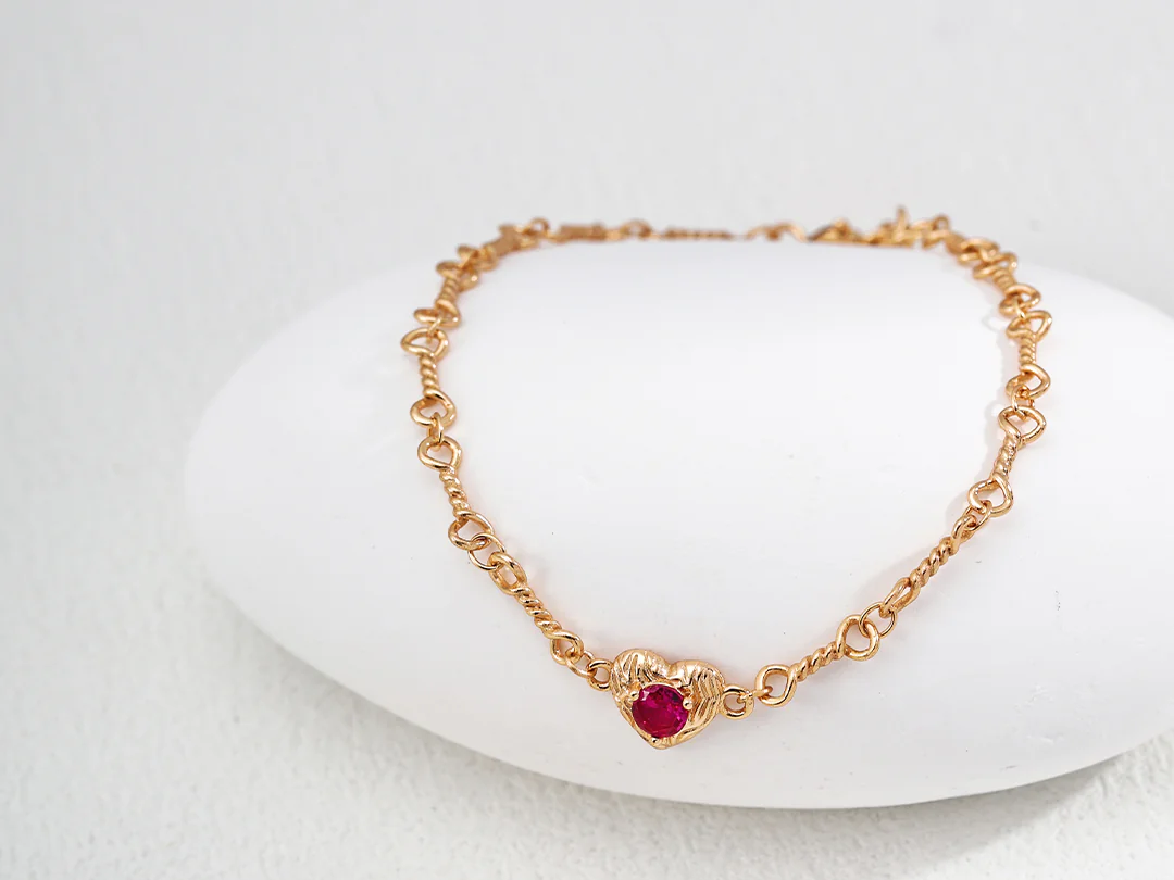 Golden Heart Zircon Chain Bracelet – Elegant Love Jewelry