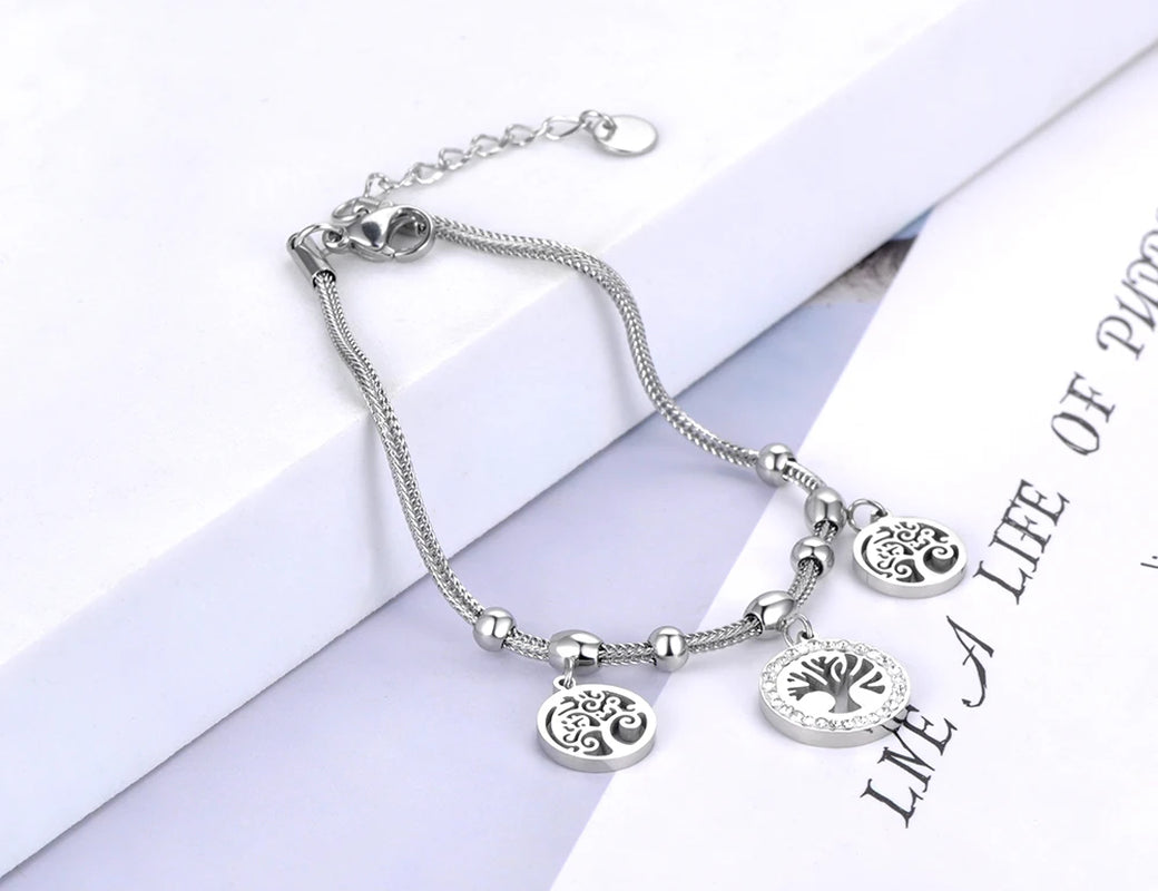 Tree of Life Charm Bracelet – Boho Crystal Sparkle
