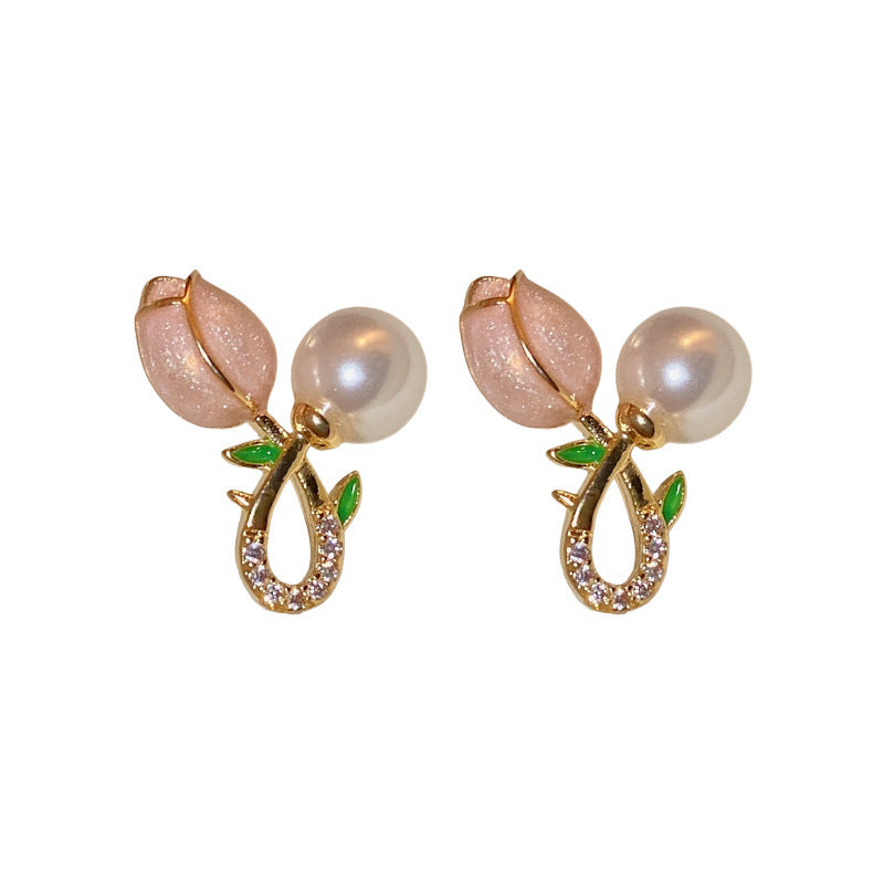 Floral Bead Earrings – Tulip-Inspired Statement Style