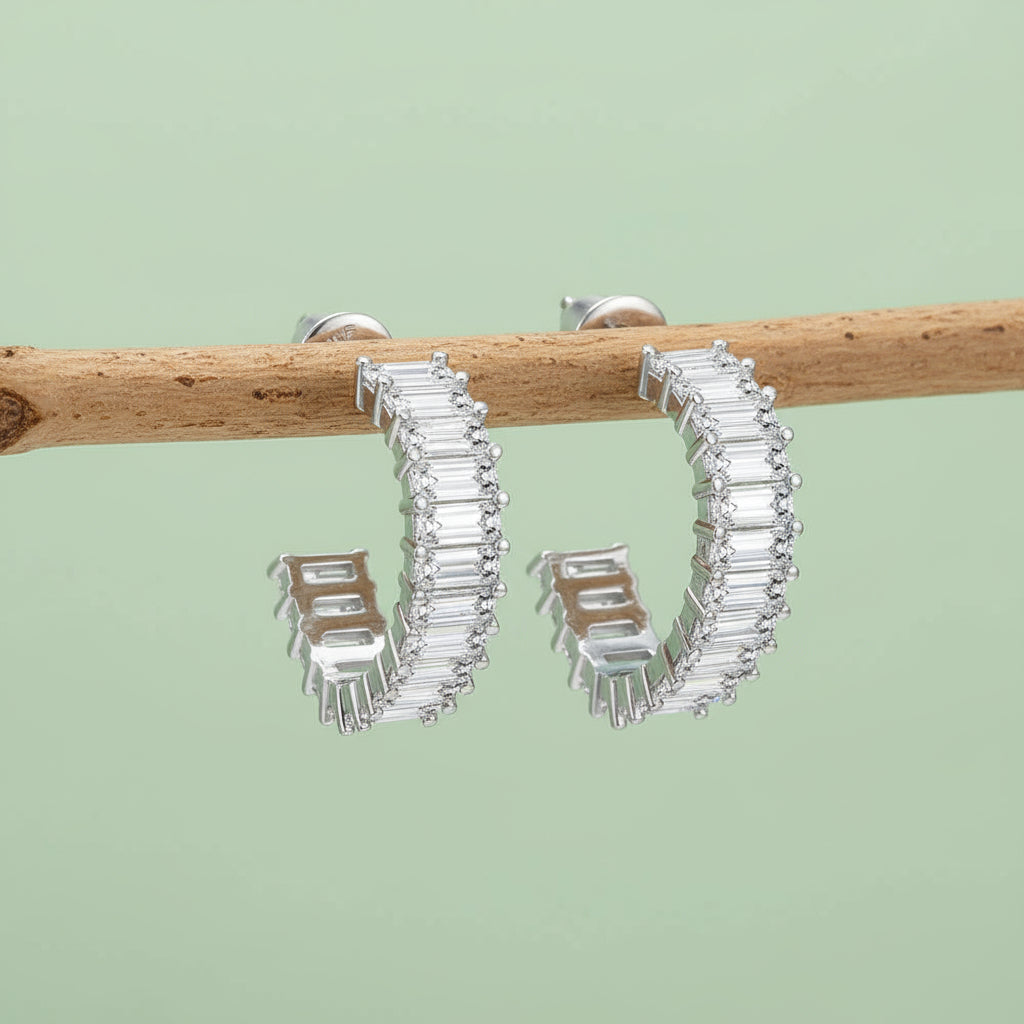 SapphireSoul™ Emerald-Cut Heart Earrings – Love That Sparkles in Every Shade
