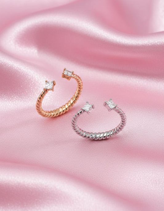 Minimalist Adjustable Zirconia Ring – Timeless Sparkle
