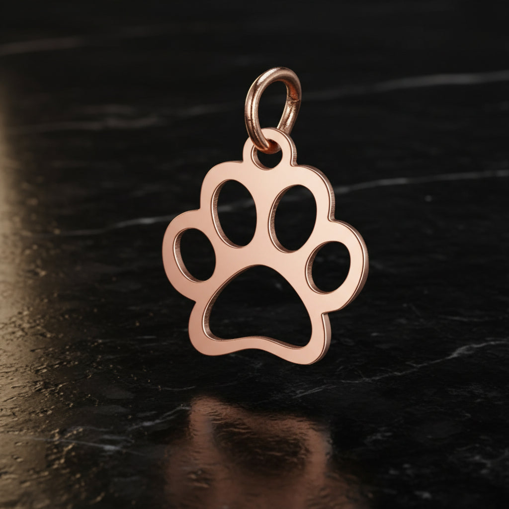 rose gold dog paw