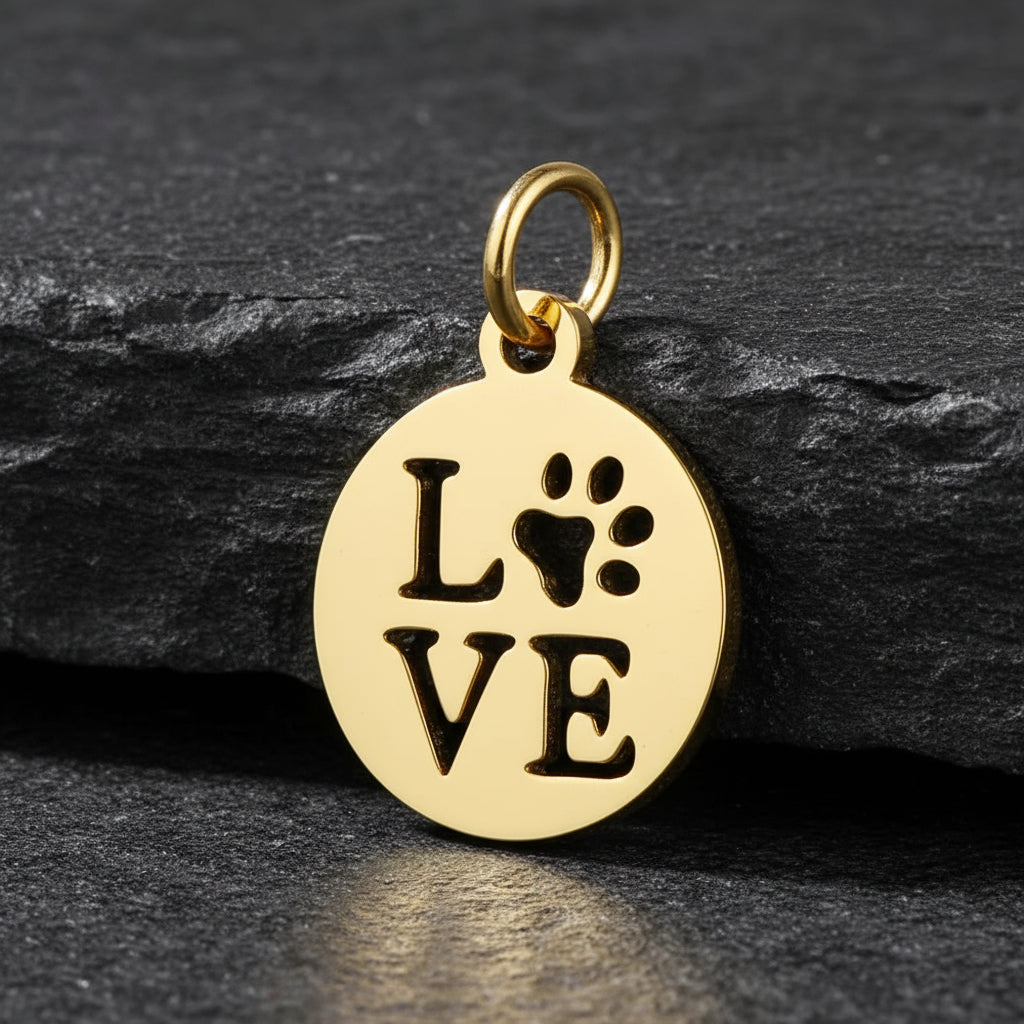 gold love paw