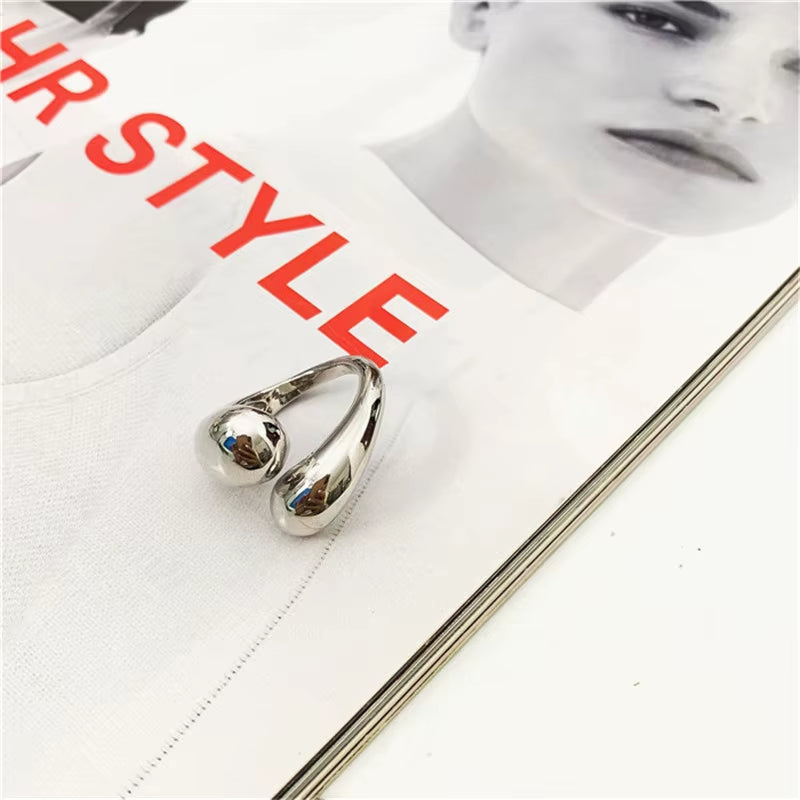 Golden Glow Dome Ring– Elegant Open Finger Statement Ring