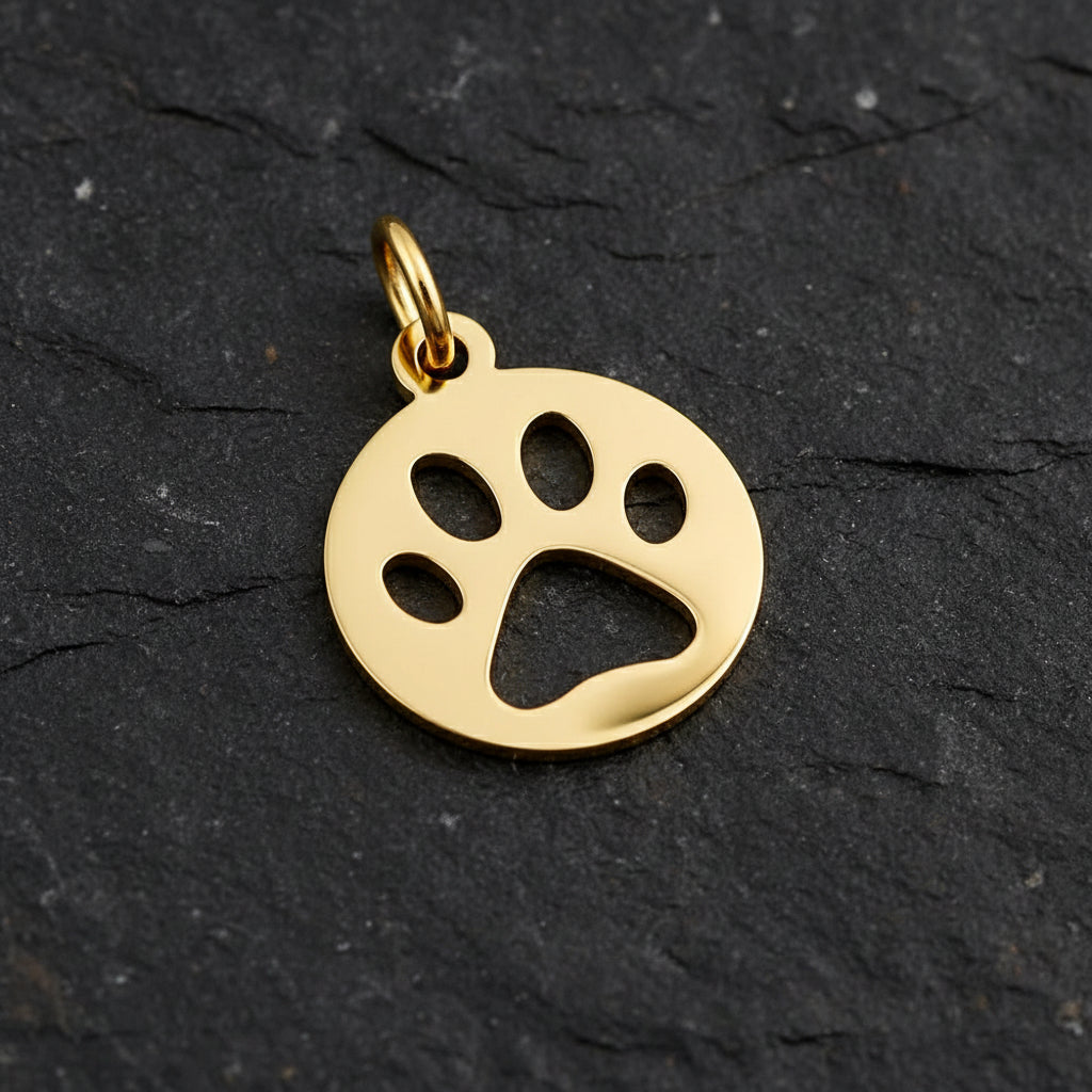 gold round dog paw