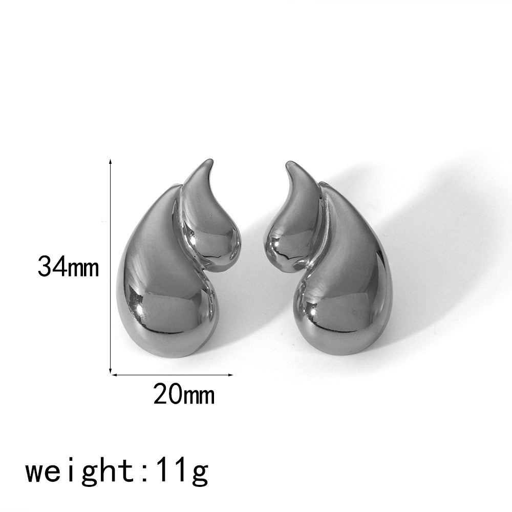 Double-Layer Drop Earrings – 18K Shine for Her