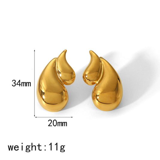 Double-Layer Drop Earrings – 18K Shine for Her