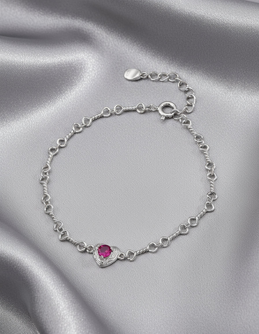 Golden Heart Zircon Chain Bracelet – Elegant Love Jewelry
