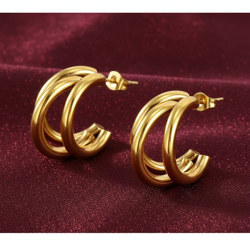 GleamSet™ 4-Piece Gold Claw Stud Earring Collection – Irresistibly Chic, Effortlessly Modern