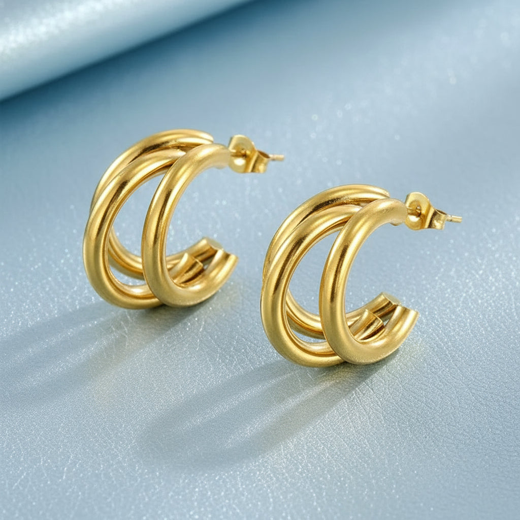 GleamSet™ 4-Piece Gold Claw Stud Earring Collection – Irresistibly Chic, Effortlessly Modern