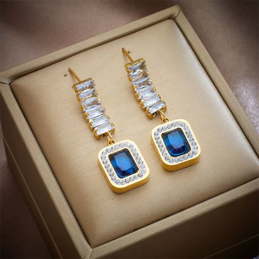 Luxury Blue Charm Jewelry– Necklace & Earrings
