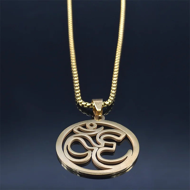 Om Symbol Women/Men gold Color Pendants back