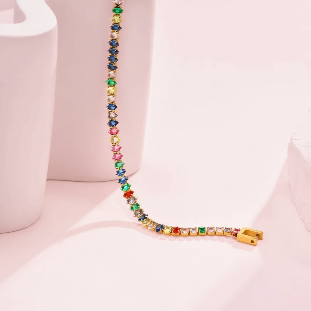 Luxury Colorful Tennis Bracelet– Vibrant Fashion Jewelry