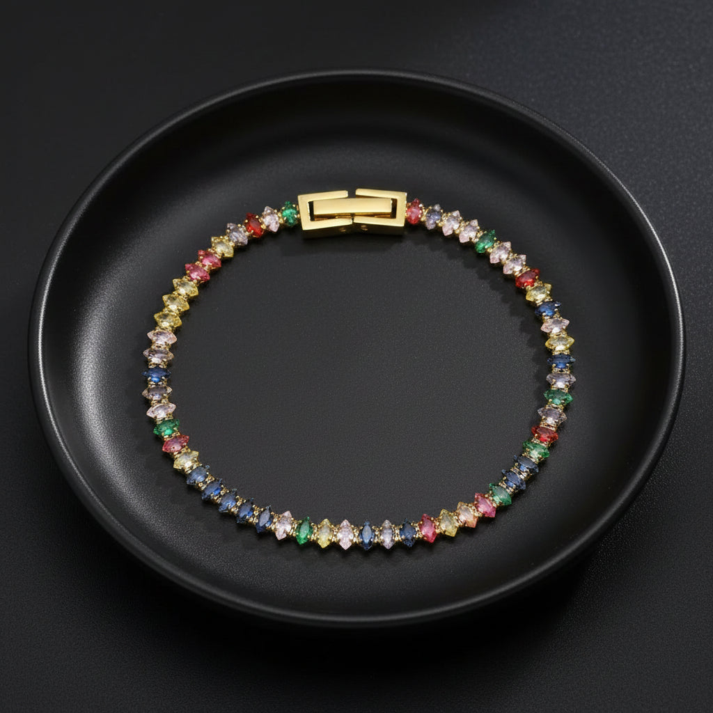 Luxury Colorful Tennis Bracelet– Vibrant Fashion Jewelry