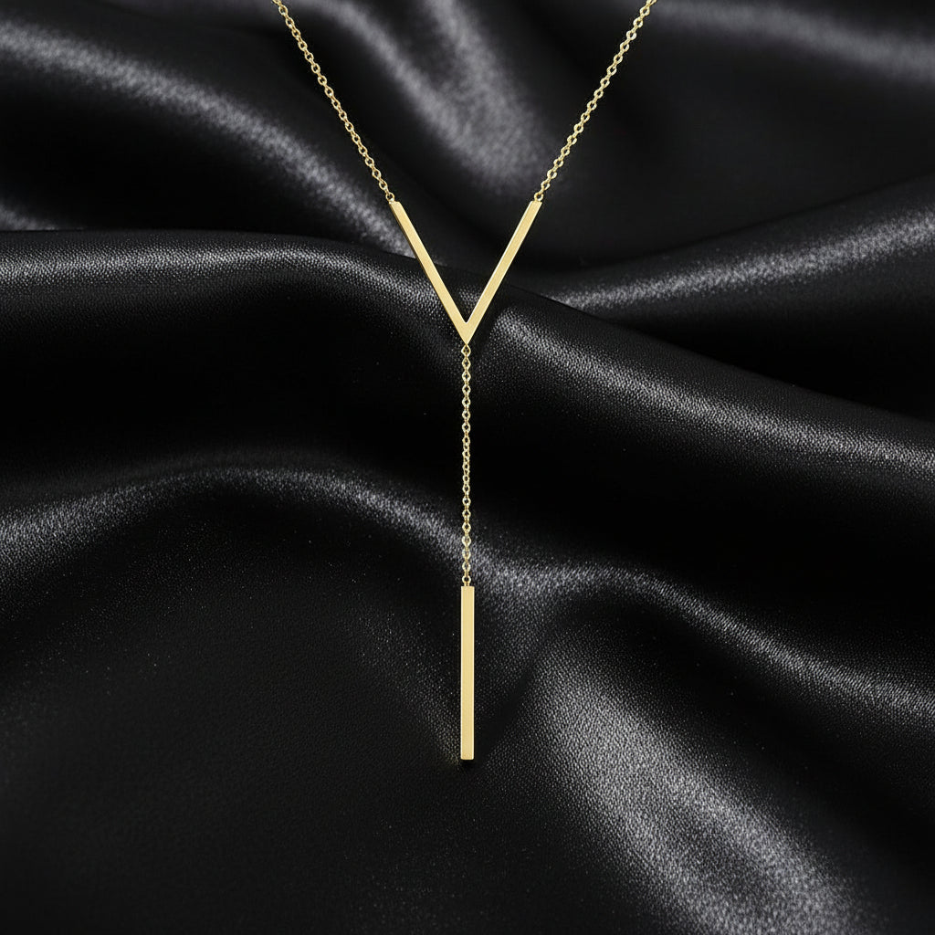 Tassel Shine - Long Chain Collarbone V Necklace