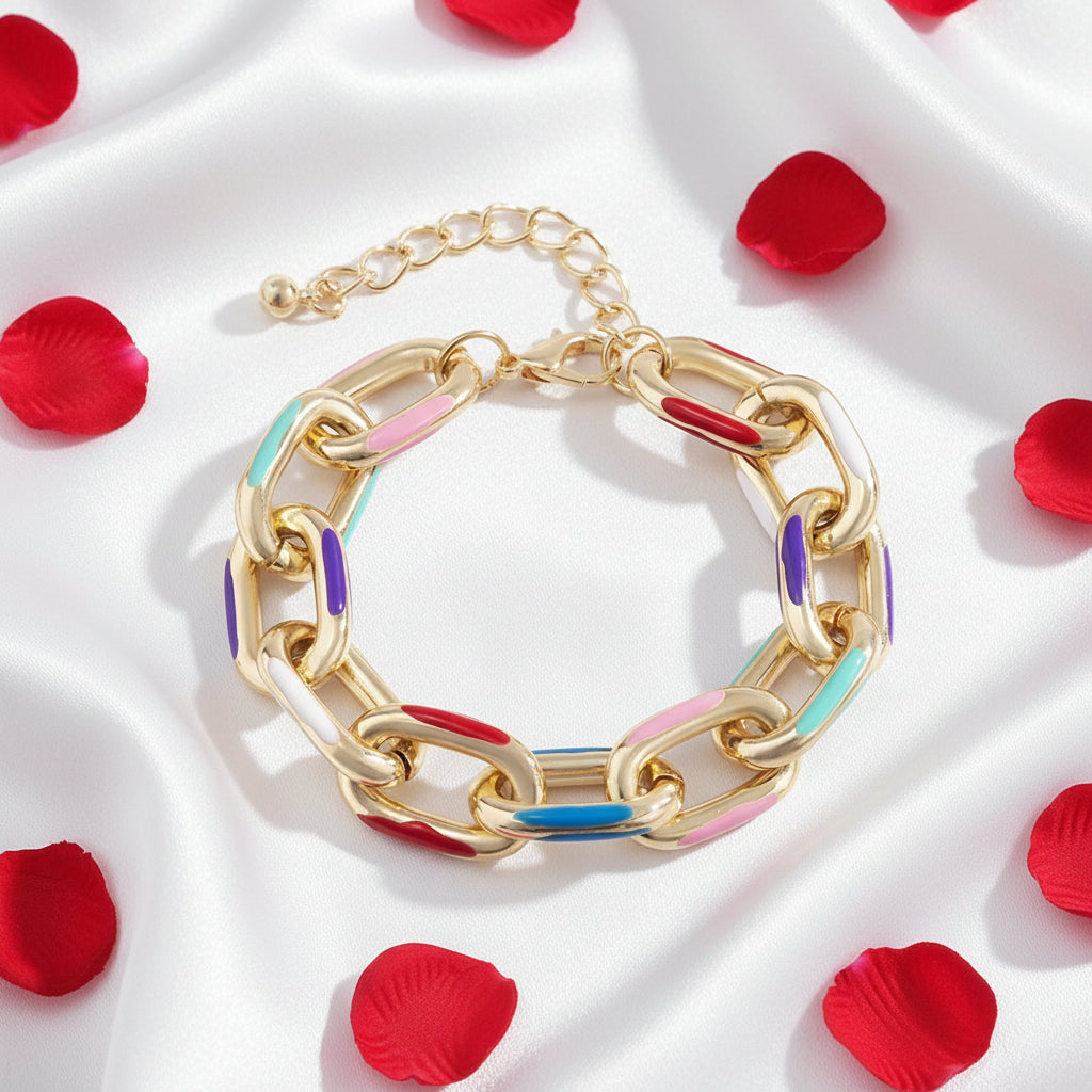 Multicolor Crystal Bracelet And Necklace – Stylish Adjustable Fashion