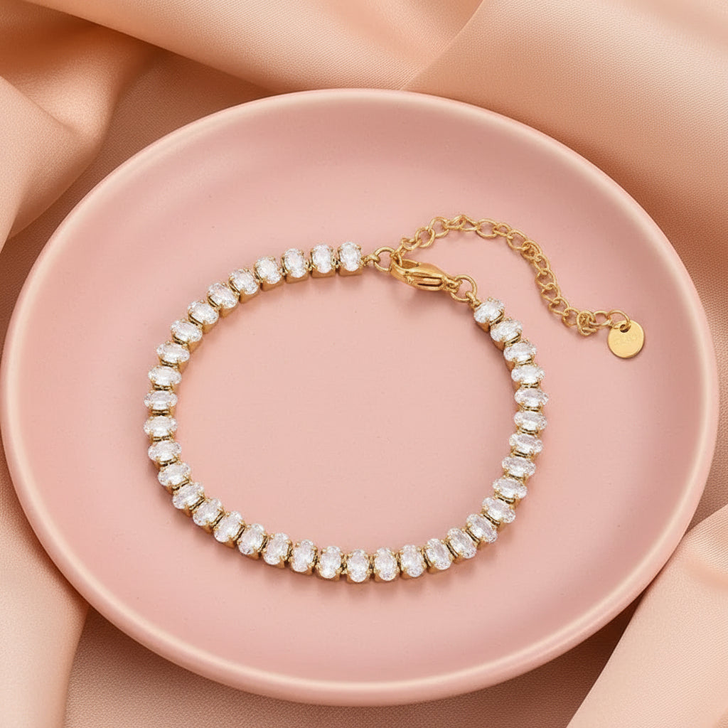 Colorful Zirconia Steel Bracelet – Luxury Bling Bangle