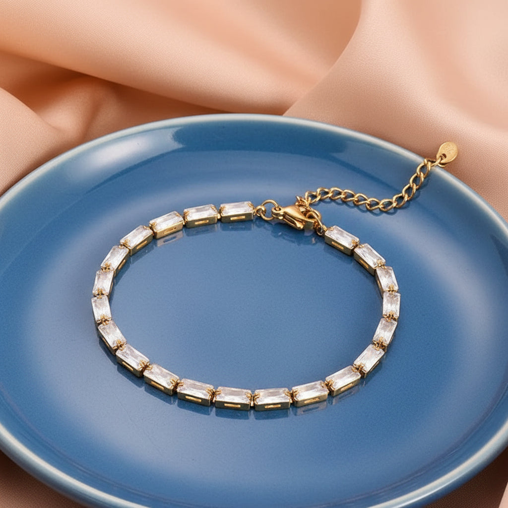 Colorful Zirconia Steel Bracelet – Luxury Bling Bangle