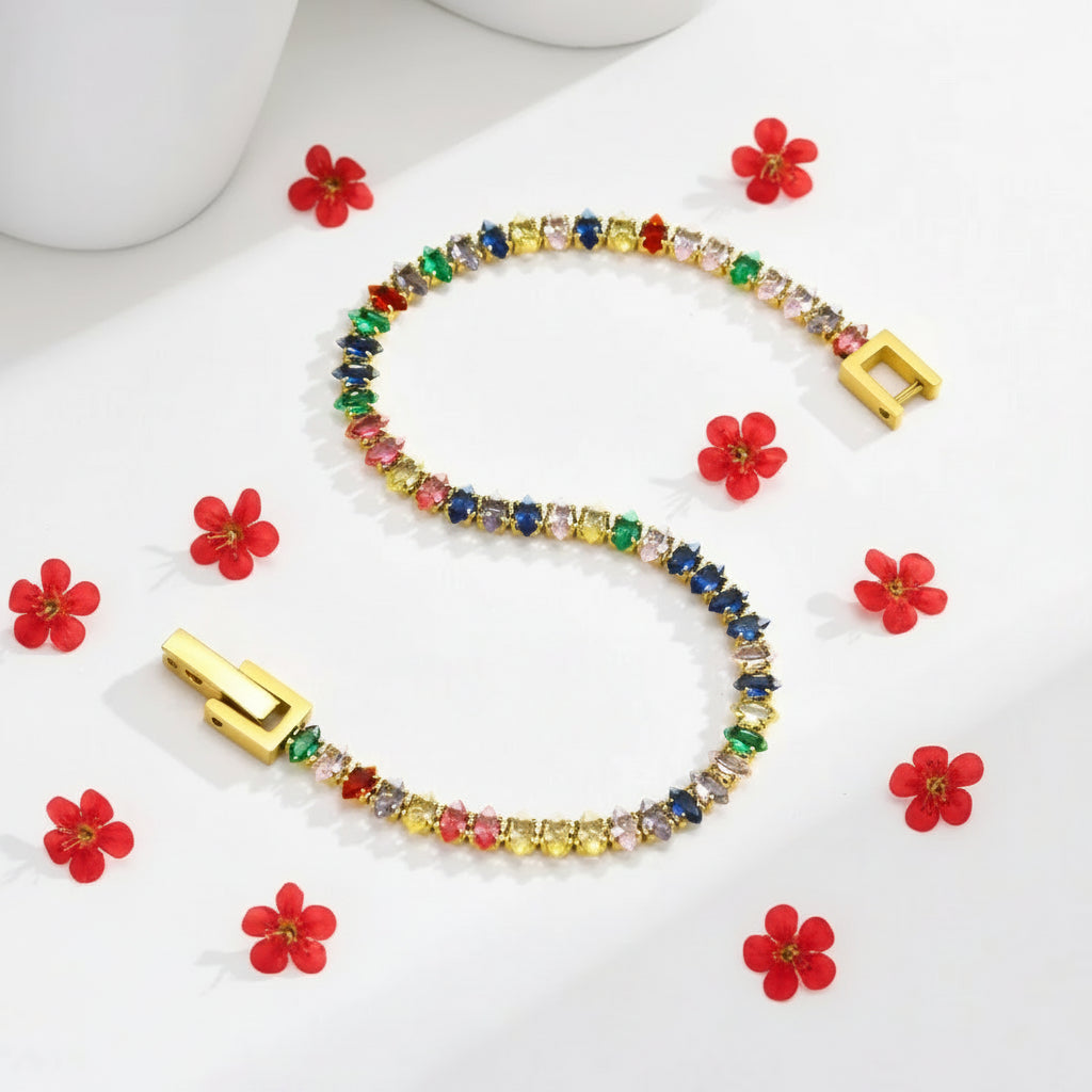 Luxury Colorful Tennis Bracelet– Vibrant Fashion Jewelry