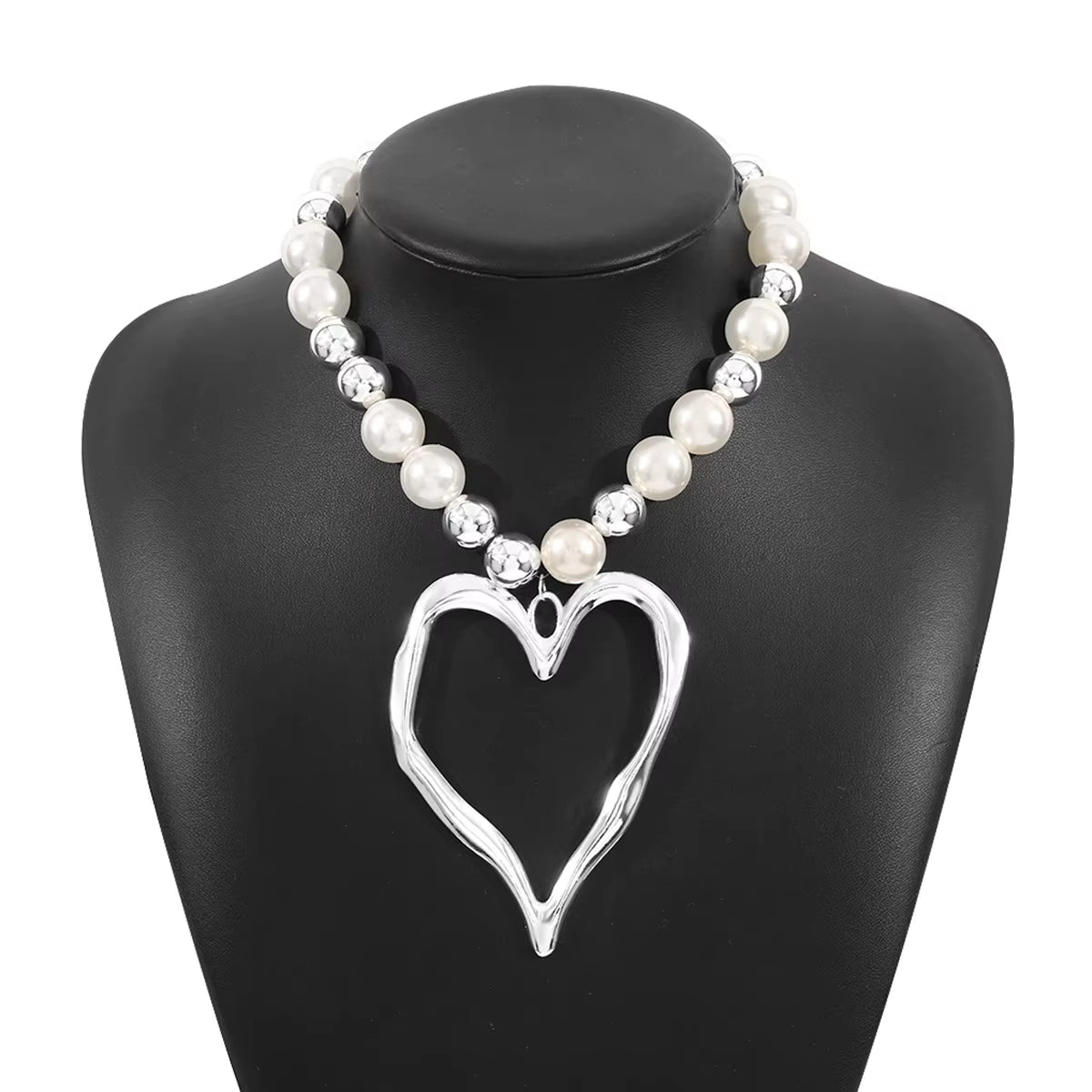 Pearl Rebel– Irregular Pearl Charm Statement Necklace