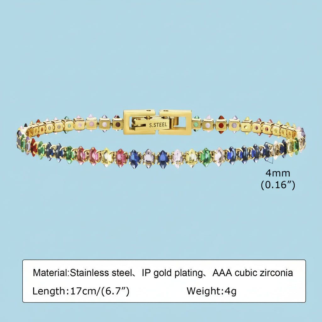 Luxury Colorful Tennis Bracelet– Vibrant Fashion Jewelry