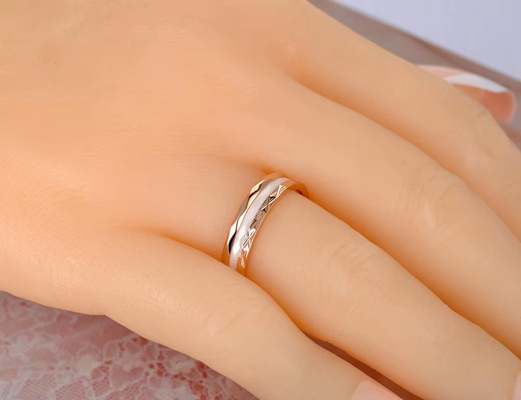 Dual-Tone Vow Band – Classic Love, Modern Ring