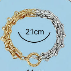 Statement Double Tone Bracelet – Wide Chain Jewelry