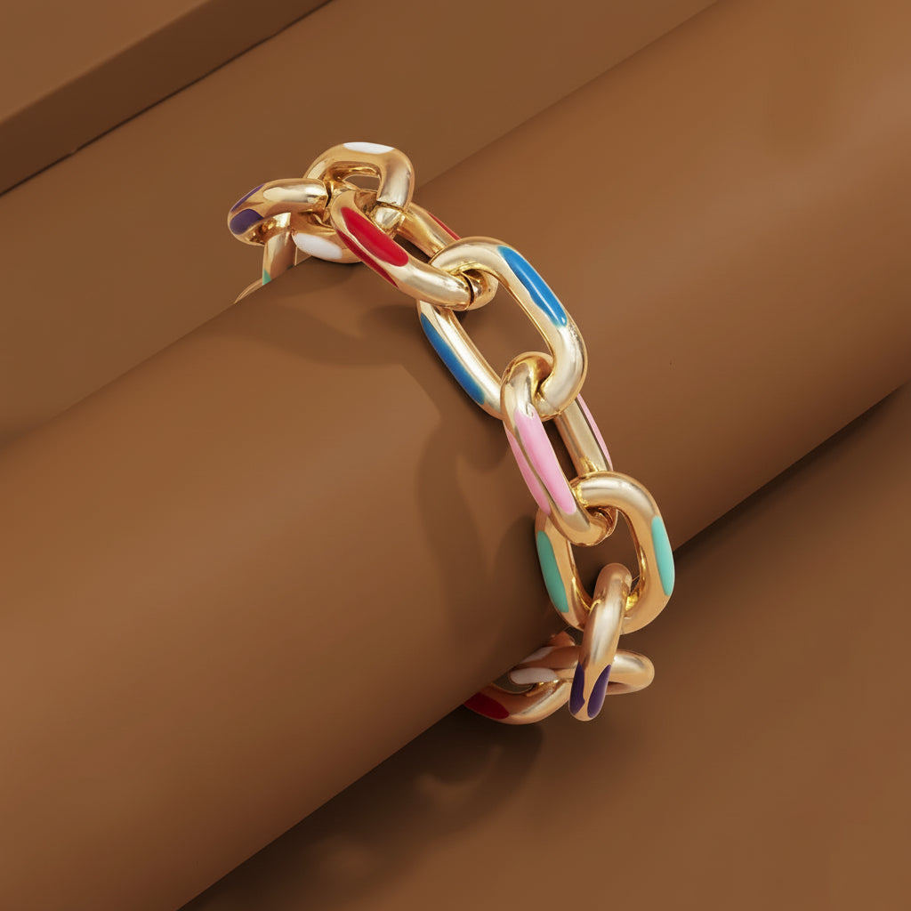 Multicolor Crystal Bracelet And Necklace – Stylish Adjustable Fashion