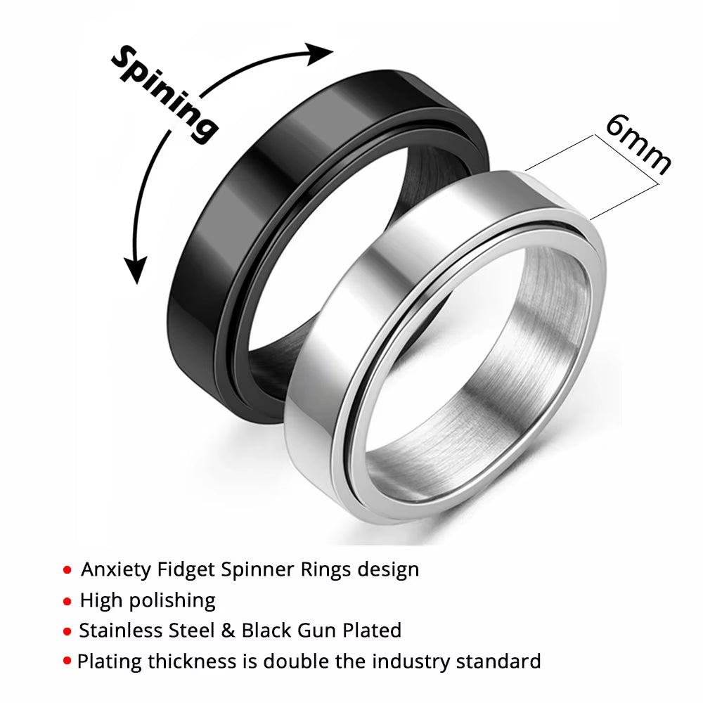Spinning Fidget Ring – Anxiety Relief Jewelry
