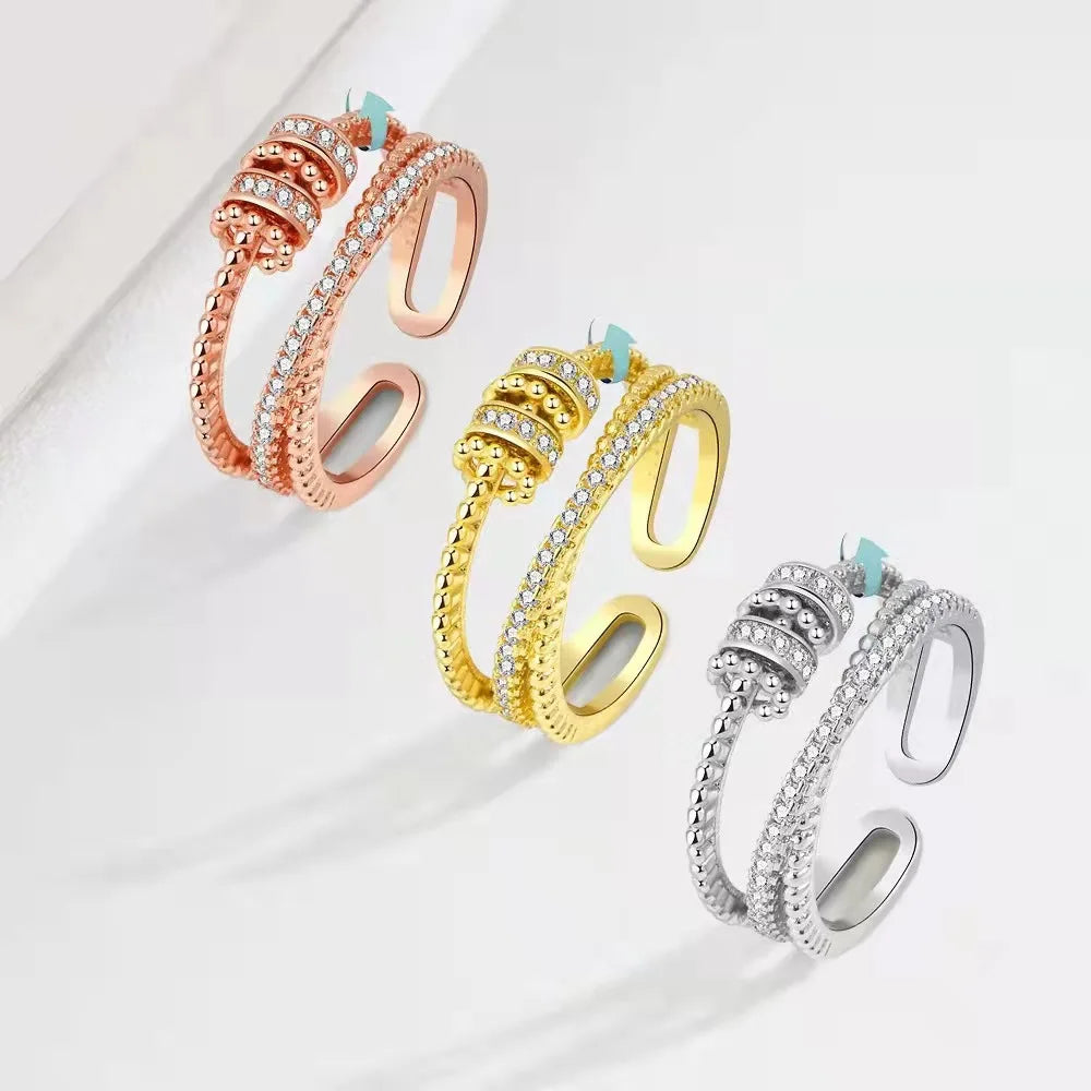 Grace in Motion – Zircon Cross Fidget Ring for Calm, Strength & Sparkle colors