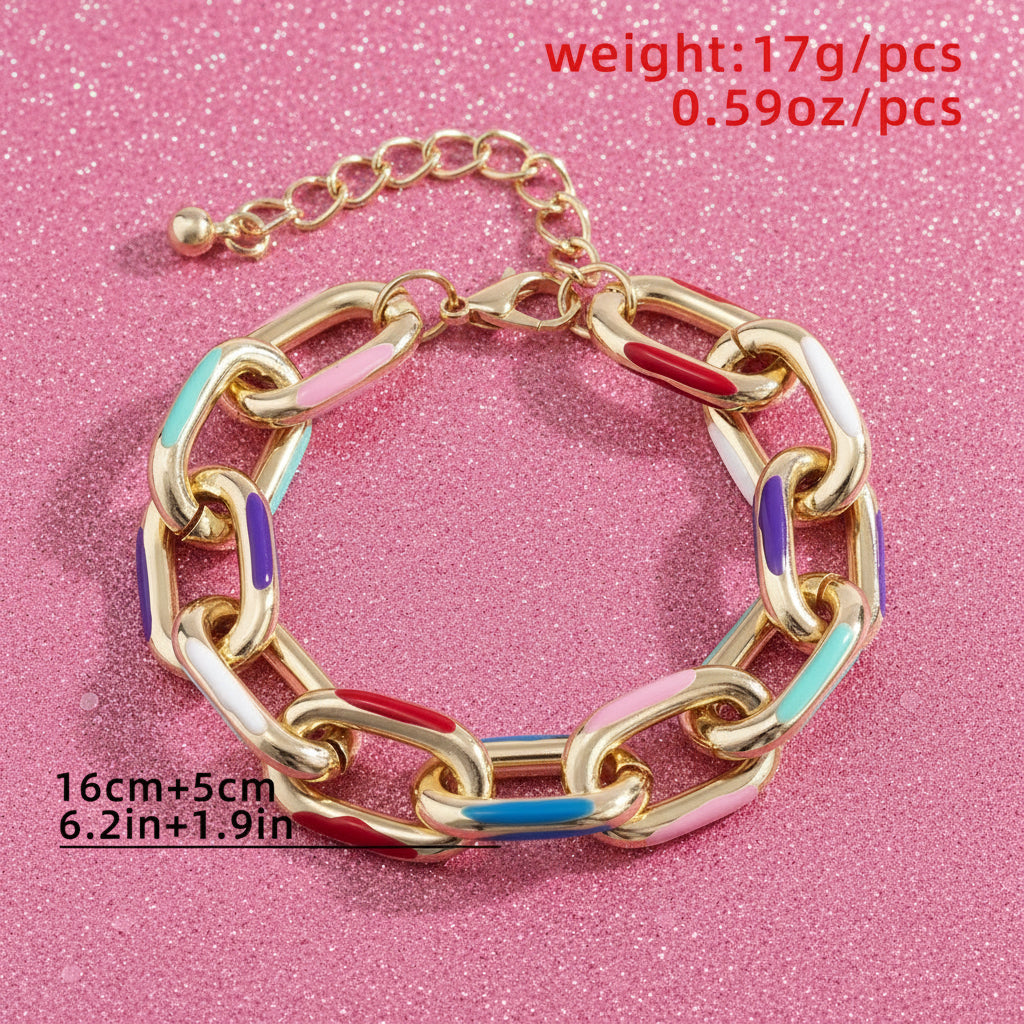 Multicolor Crystal Bracelet And Necklace – Stylish Adjustable Fashion