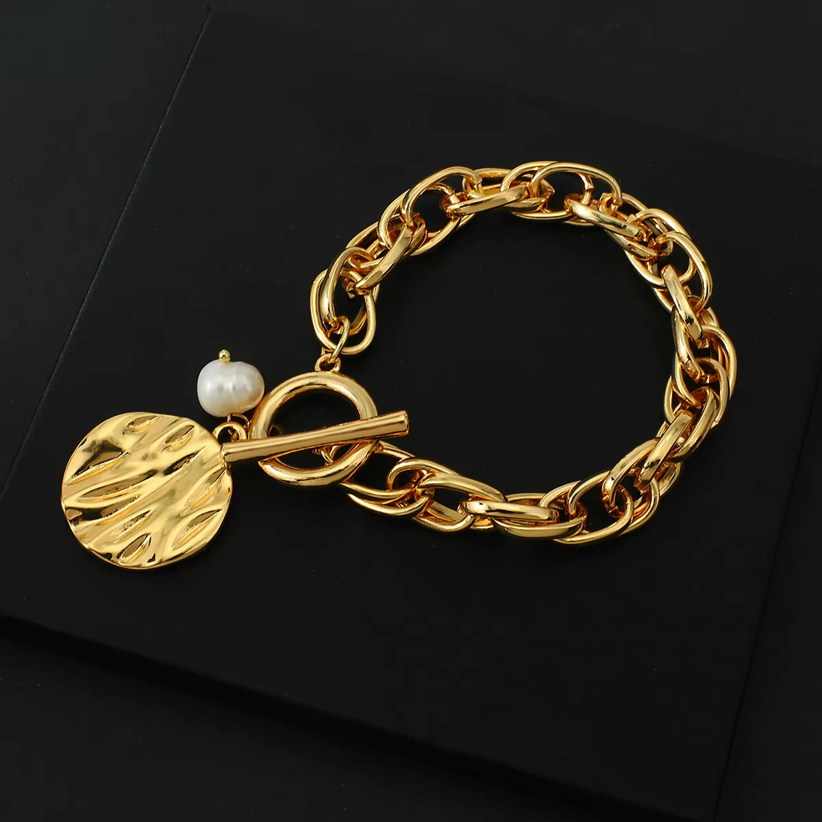 Sunwoven Links – Bohemian Gold Chunky Chain Bracelet