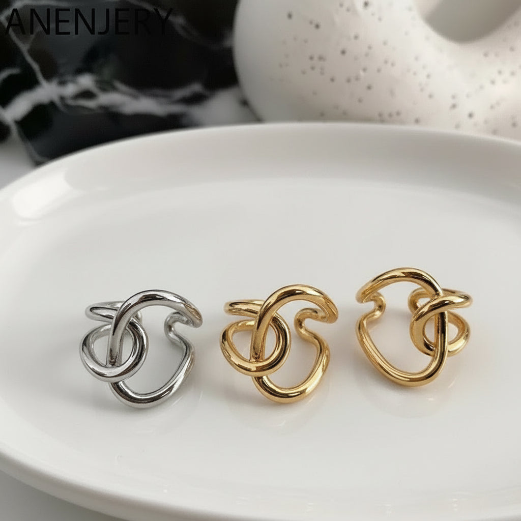 Minimalist Elegance Knot Ring – Open Cross Modern Design