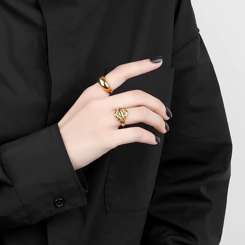 Geometric Adjustable Ring – Trendy Open Design