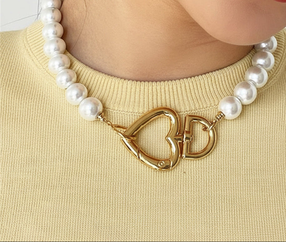 Radiant Threads - Elegant Imitation Pearl Charm Necklace