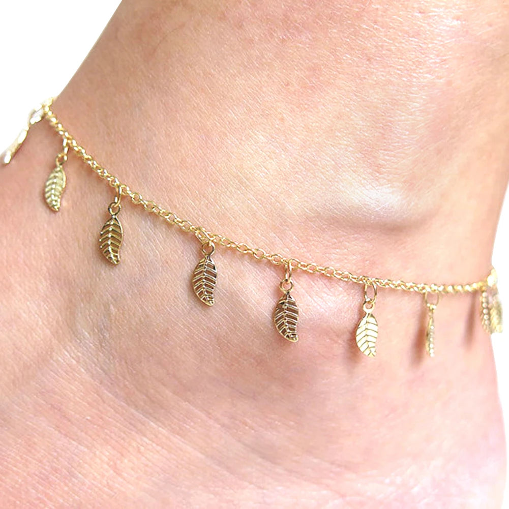 Whispers of Bloom: Plum Blossom Anklet in Tibetan Silver: Luxe Anklet for Serene Souls gold leaf