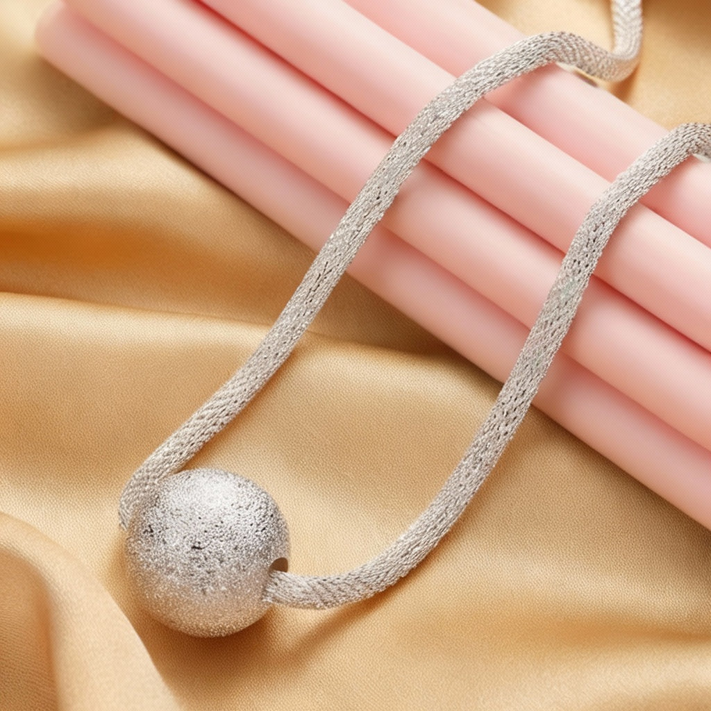 Matte Elegance – Sterling Ball Pendant Necklace