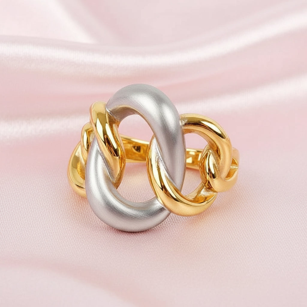 Irregular two tone Hollow Ring – Graceful Handmade Design