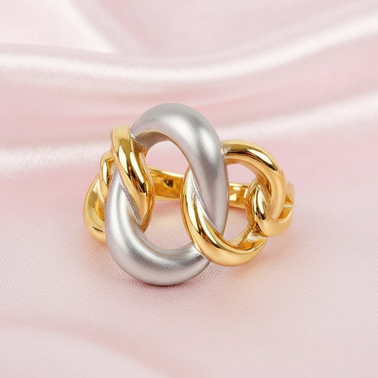 Irregular two tone Hollow Ring – Graceful Handmade Design