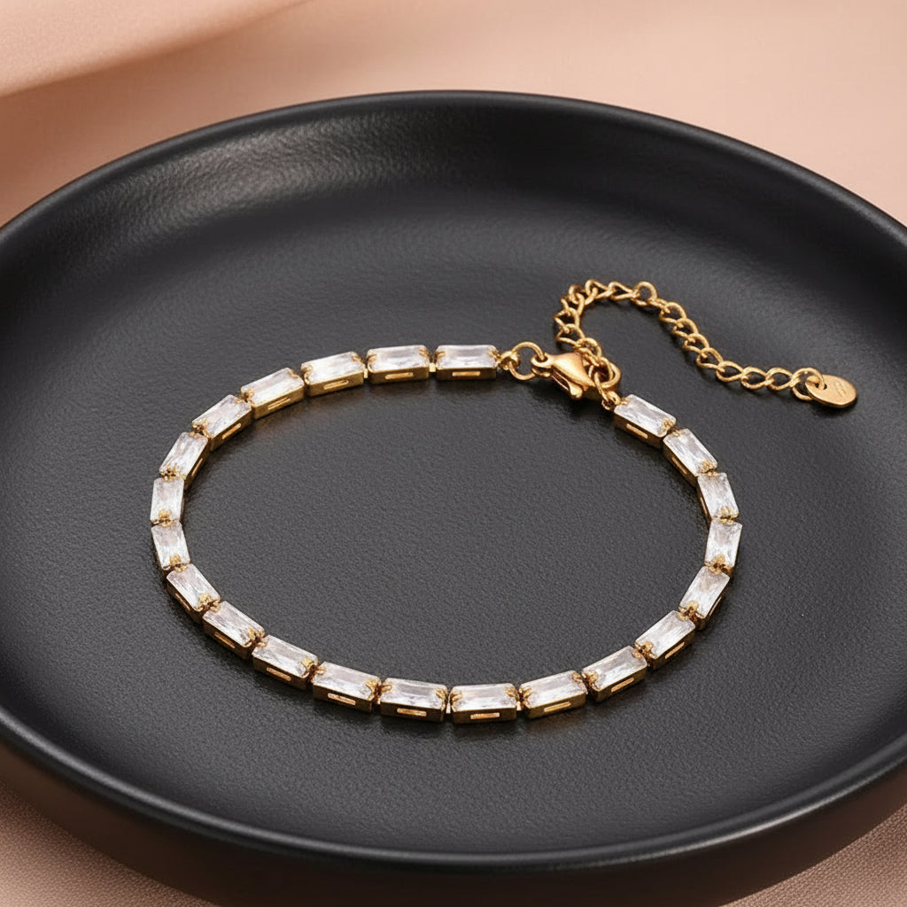 Colorful Zirconia Steel Bracelet – Luxury Bling Bangle