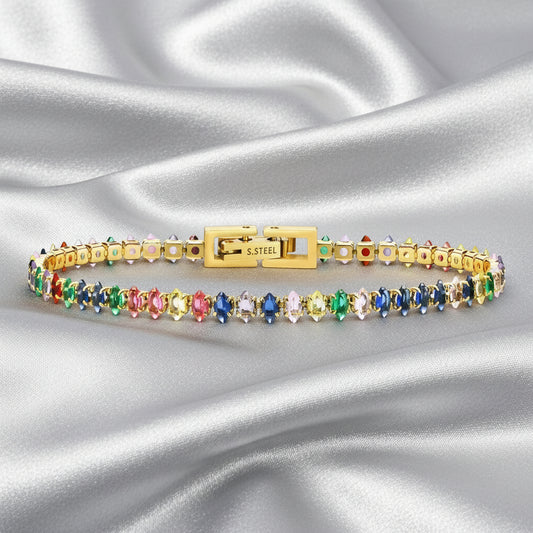 Luxury Colorful Tennis Bracelet– Vibrant Fashion Jewelry