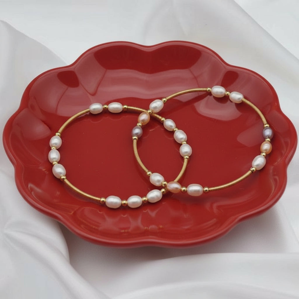 Freshwater Pearl Cuff – Handmade Beaded Bracelet