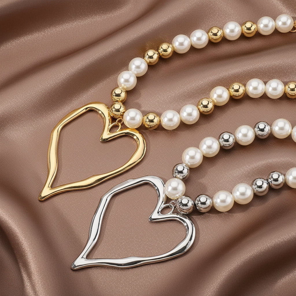 Pearl Rebel– Irregular Pearl Charm Statement Necklace