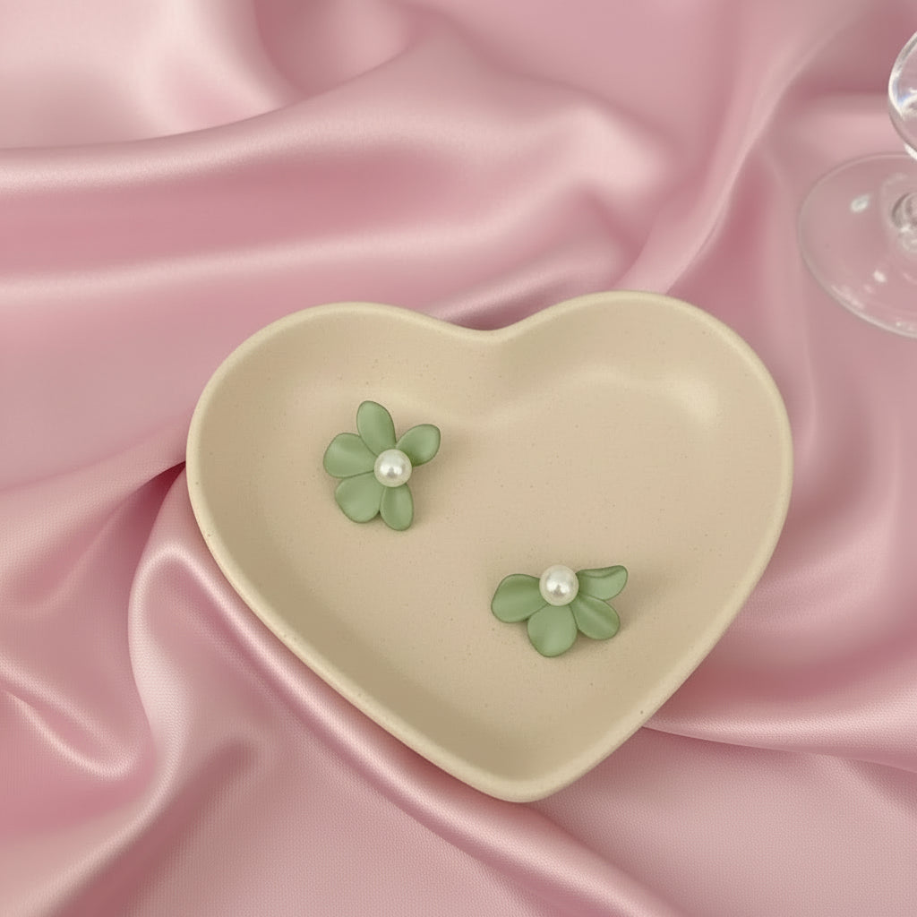 Blooming Elegance White Shell Radiant Petal Earrings