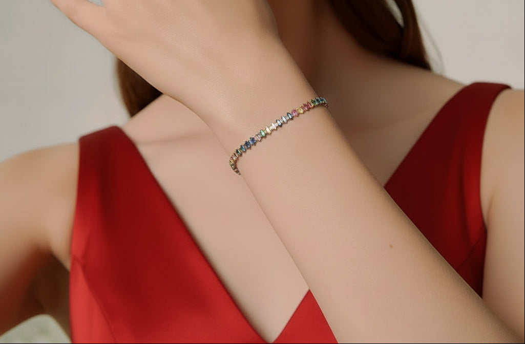 Luxury Colorful Tennis Bracelet– Vibrant Fashion Jewelry